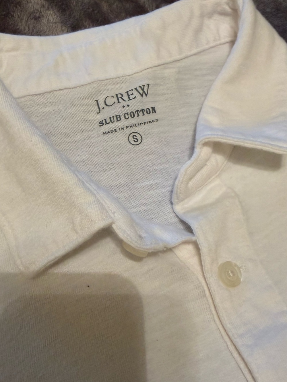 J. Crew | Slub Cotton White Men's Polo with Chest Pocket | Size = S - Picture 3 of 6